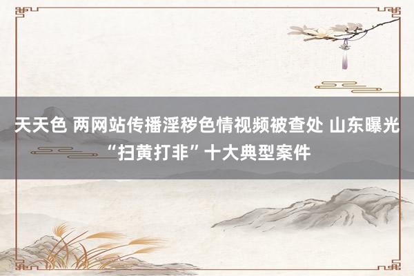 天天色 两网站传播淫秽色情视频被查处 山东曝光“扫黄打非”十大典型案件