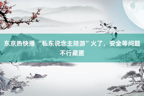 东京热快播 “私东说念主陪游”火了，安全等问题不行藏匿