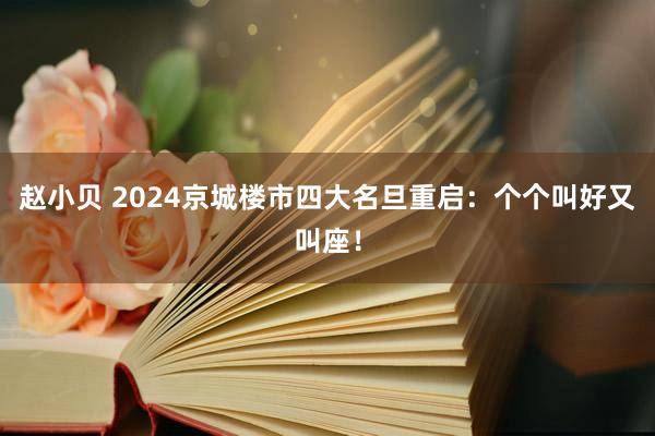 赵小贝 2024京城楼市四大名旦重启：个个叫好又叫座！