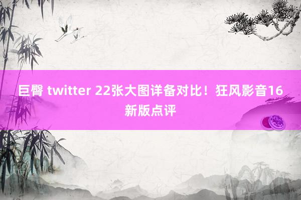 巨臀 twitter 22张大图详备对比！狂风影音16新版点评
