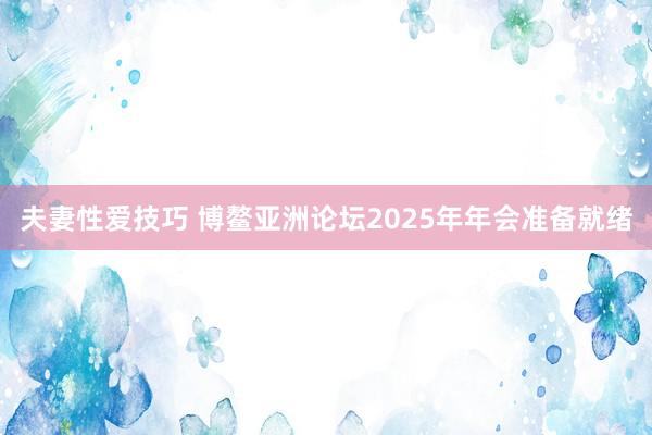 夫妻性爱技巧 博鳌亚洲论坛2025年年会准备就绪