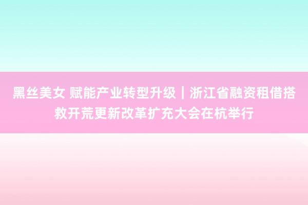 黑丝美女 赋能产业转型升级｜浙江省融资租借搭救开荒更新改革扩充大会在杭举行