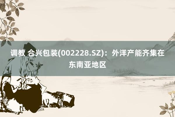 调教 合兴包装(002228.SZ)：外洋产能齐集在东南亚地区
